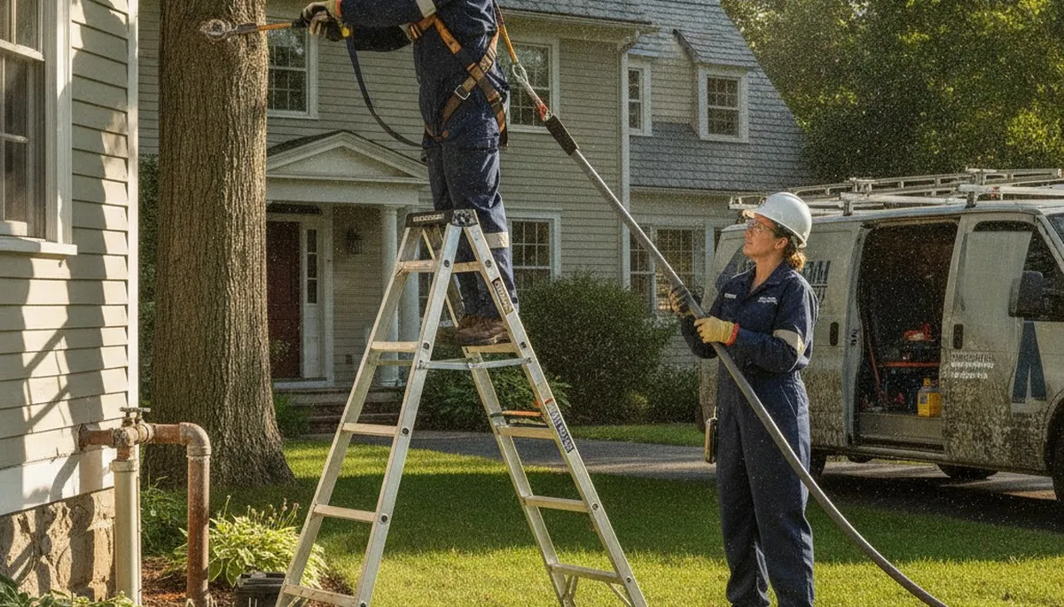 Plumber from Plymouth, MA providing plumbing repair for a local home service call
