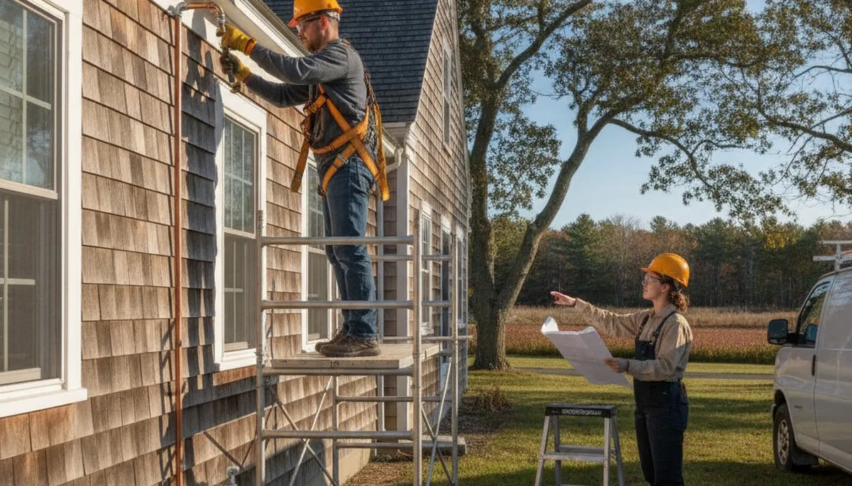 Plumber providing plumbing repair service in Plymouth, MA for a local home inspection