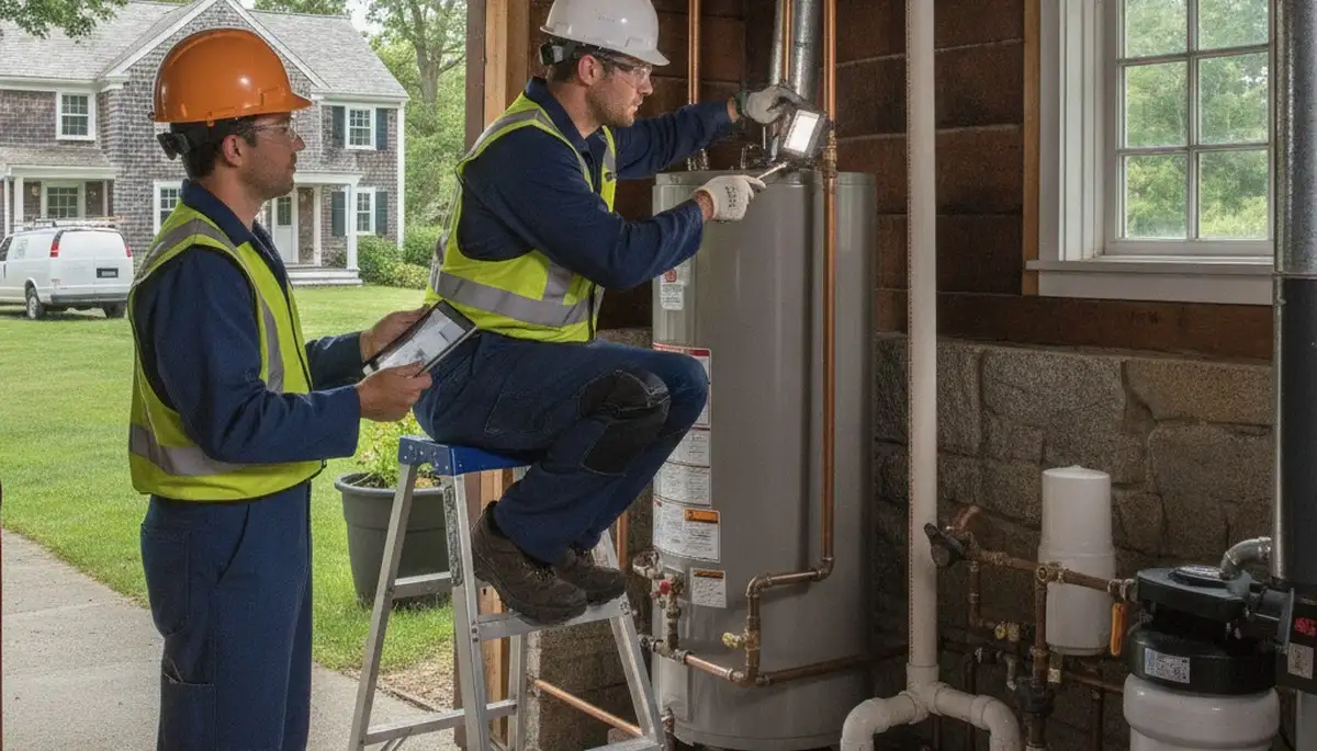 Plumber repairing pipes in Plymouth, MA for reliable plumbing repair service
