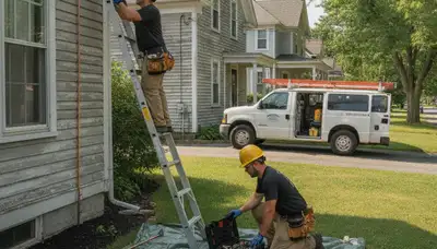 Plumber repairing a pipe in Plymouth, MA for residential plumbing service