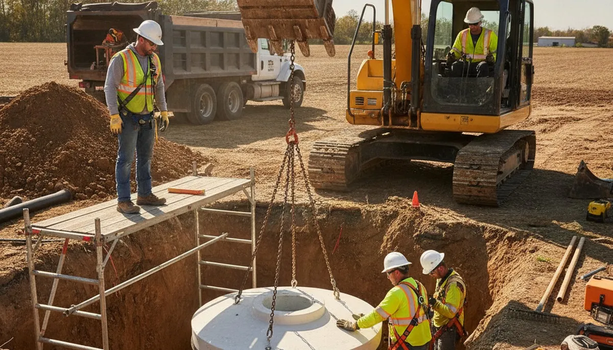 Septic tank installation in Plymouth, MA by On Call Plumbers for local homes