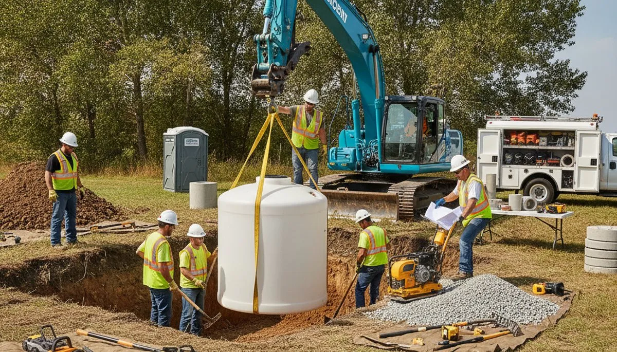 Septic tank installation by plumbers in Plymouth, MA for residential plumbing service